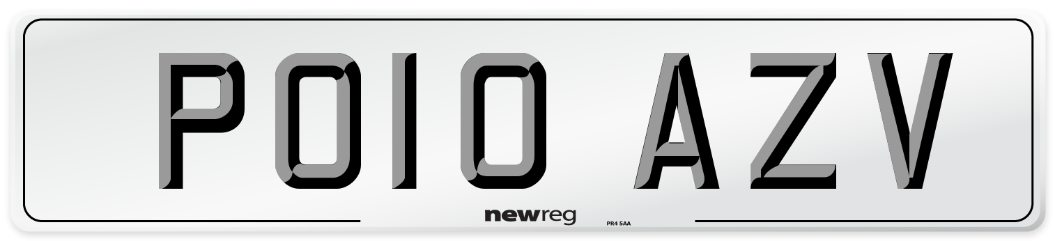PO10 AZV Number Plate from New Reg